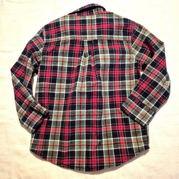 Gymboree boys size 4T button down shirt, blue, red, green & white plaid, vguc - Picture 5 of 6